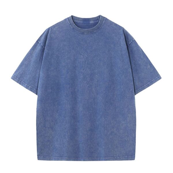 ビンテージ風 オーバーサイズ Tシャツ ブルー 半袖 カットソー トップス