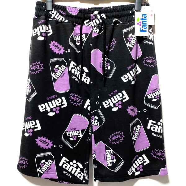 特価/未使用【サイズ=L】Fanta/grape/ファンタ/グレープ/メンズ/スウェット/ハーフパンツ/胴囲=84~94cm/black×grape