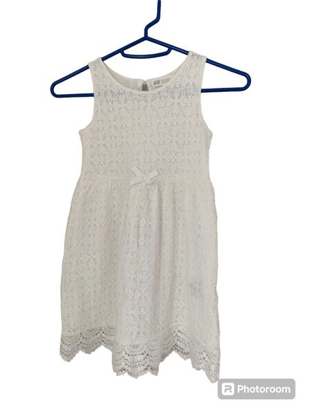 H&M 白のレースワンピース 110/116