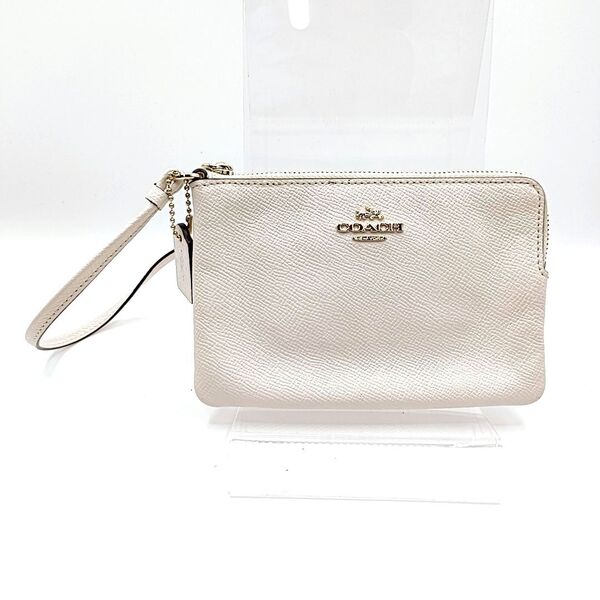 COACH コーチ リストレット ストラップ付きポーチ ホワイト系 ゴールド金具 J1680-57768