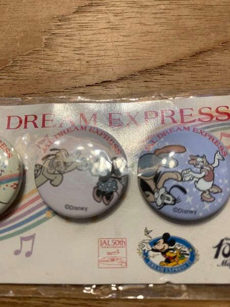 ディズニー缶バッジ JAL DREAM EXPRESS 100周年 ミッキーマウス