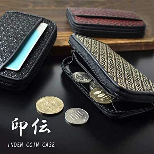 【1点限り赤字大特価】【送料込み】【期間限定】【新品】【税込み】鹿革漆付け★菱菊柄★日本製★印伝★コンパクトケースウォレット 3色