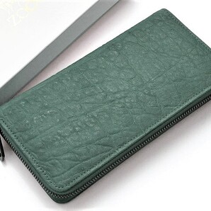 【ブラックフライデータイムセール】【送料込み】【限定】【新品】【税込み】ZOO☆エレファント☆イタリアンレザー☆ラウンドウォレットGR