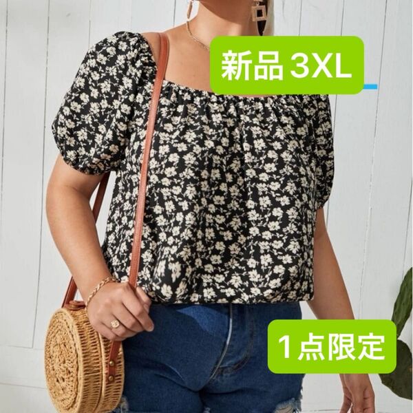 新品 半袖レディース トップス シャツ ブラウス チュニック 花柄 大きいサイズ プラスサイズ 3XL 夏服 韓国風