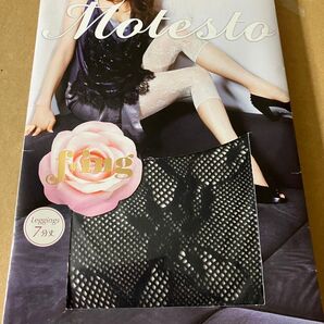 fukuske f *ing motesto レギンス 7分丈 シアーエレガント ブラック 黒 花柄 レース 押切もえ 福助