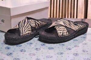 roar ロアー ESPADRILLE SANDAL ZEBRA エスパドリーユ サンダル ゼブラ 42 ／ 26cm相当 スペイン製 未使用