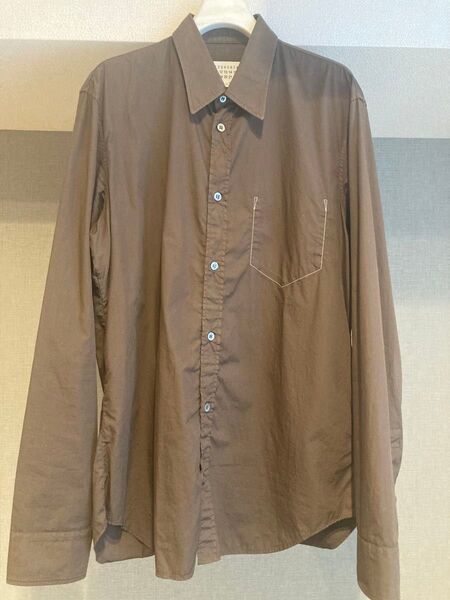 【良品】Maison Margiela メゾンマルジェラ 長袖シャツ ブラウン