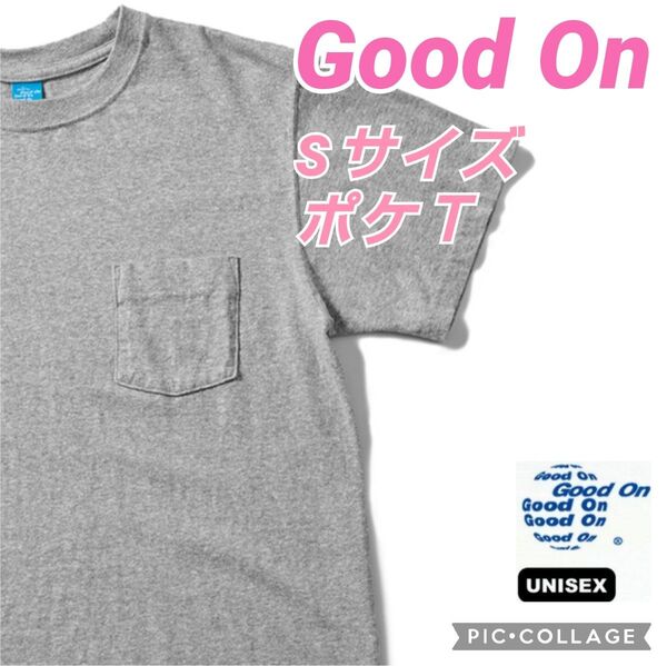 ■新品未使用【Good On】ポケット付T、ショートスリーブクルーネックTシャツ、グレー