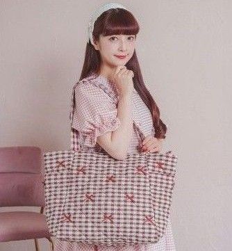しまむら青木美沙子バッグ キルティングバッグ トートバッグ 赤