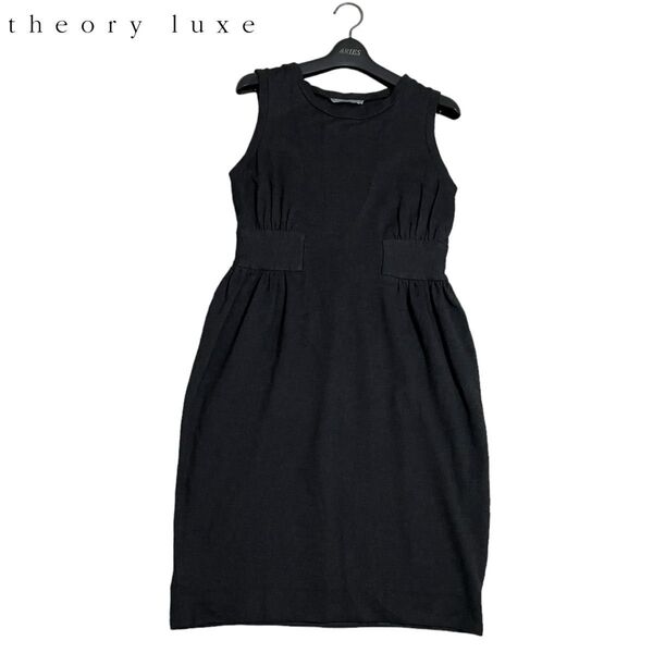 theory luxe セオリーリュクス 大きいサイズ ジャージー 伸縮 ストレッチ素材 ワンピース ギャザー タック コクーン