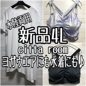 新品☆4L♪cittaroom水陸両用♪チュニック&ブラトップ2枚♪☆f162
