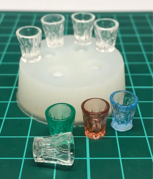 【ミニチュアグラス4個同時製作】シリコンモールド
