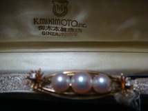 ◇ＭＩＫＩＭＯＴＯ　ミキモト　ダイヤ付きパール　帯留め　Ｋ１４◇_画像2