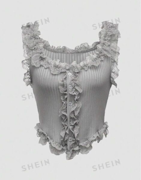 SHEIN EZwear キャミソールベスト レディース 白レース 2点セット