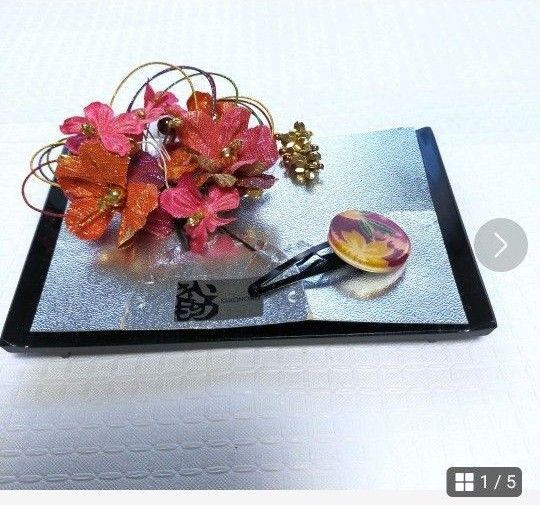和装小物 髪飾り 花髪飾り&ピン留め2点セット