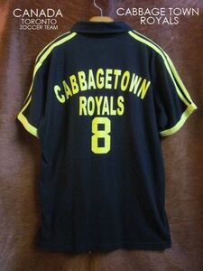 カナダ トロント キャベッジタウン CABBAGETOWN ROYALS 黒×黄色 ナンバリング サッカーチーム 半袖シャツ M相当