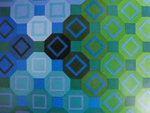 VASARELY、ディアグ－緑、希少画集画、新品額装付、y321/5_画像2