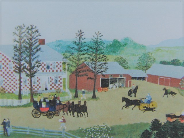 Grandma Moses, The Old Checkered House, Rare art book, In good condition, Brand new with high-quality frame, free shipping, American painter, Painting, Painting, Oil painting, Nature, Landscape painting