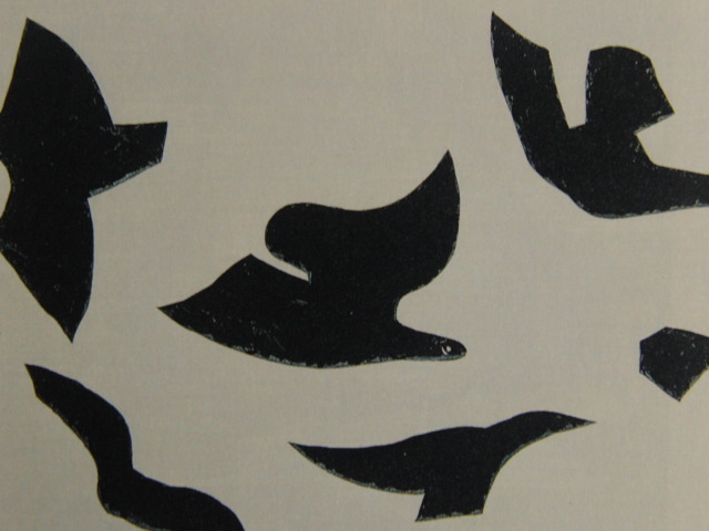 Georges Braque, Aus „Der Orden der Vögel von Saint-John Perse, Aus einem seltenen Kunstbuch, Guter Zustand, Neuer hochwertiger Rahmen, Mit Rahmen, Gemälde versandkostenfrei, Malerei, Ölgemälde, Tierzeichnung