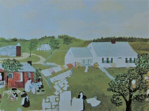 Art hand Auction grandma moses, Laundry Day, rare art book paintings, Good condition, Brand new high quality framed, free shipping, american painter, painting, oil painting, Nature, Landscape painting