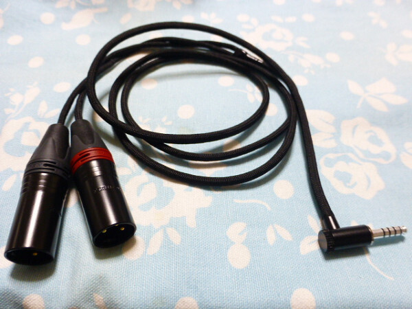 4.4mm5極 ( L字 トープラ販売 非磁性 銀メッキ ) Fiio M17 M15 M11 M11S 等 → XLR コネクタ 3ピン×2 ライン入力 ケーブル BELDEN 1804a