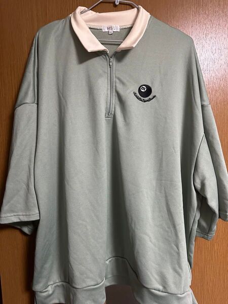 ハーフジップ半袖カットソー Tシャツ