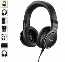 PANASONIC CLOSED HEAD PHONES RP-HD10-K HIGH RESOLUTION SOUND +MEGA SIZE DRIVER FUNCTIONS BLACK_画像1