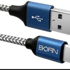 【未使用】USB-A to TYPE-C 同期 充電ケーブル 2m ファブリックコード