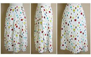#Lois CRAYON[ Lois Crayon ] white square pattern skirt M