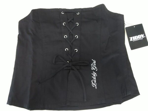 ZIDDY ジディ ビスチェ ブラック フリー コルセット風 編み上げ 140 150 160 黒 ファスナー 新品 タグ付き