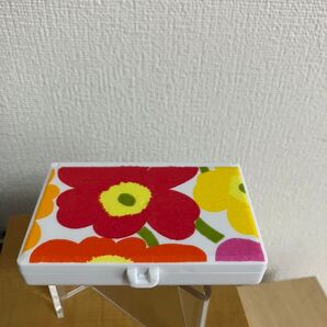 お薬ケース ピルケース デコパージュ 赤オレンジ花柄