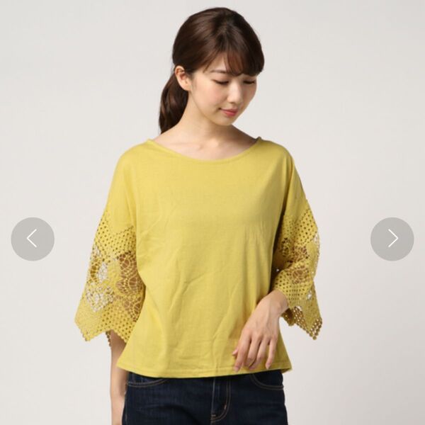 新品 earth music&ecology レーススリーブプルオーバー