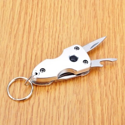 送料無料　多機能ミニ 折りたたみナイフ マルチツール アウトドア LED付き　シ