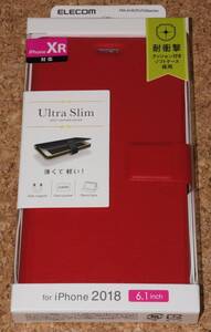 ★新品★ELECOM iPhone XR レザーカバー Ultra Slim マグネットフラップ レッド