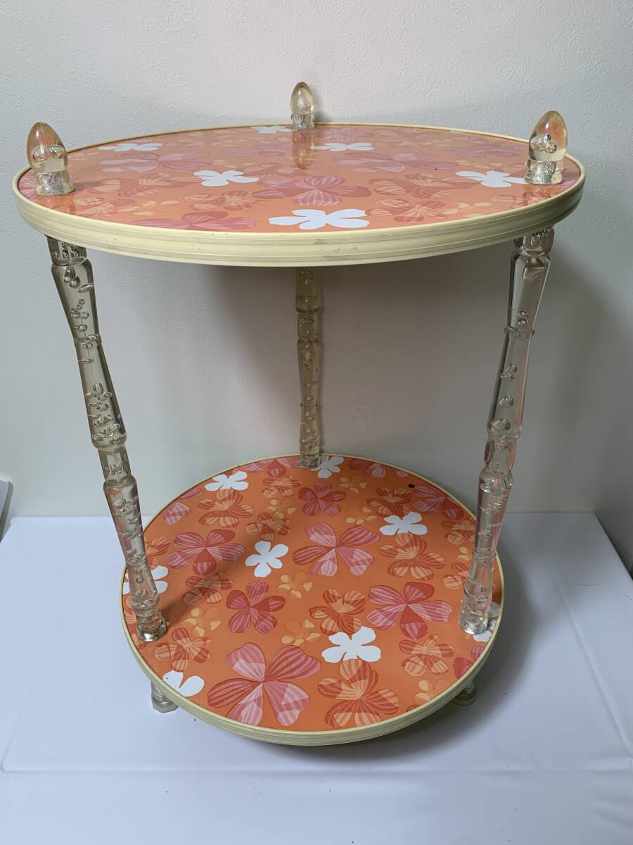 キッチンワゴン 花柄 ワゴン 気泡入り 70年代 昭和レトロ レトロ キッチンワゴン 花柄 ワゴン 気泡入り 70年代 昭和レトロ レトロ