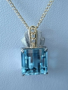 ★ K &amp; Y Jewelry Studio ★ Подвеска Natural Aquamarine 7,54CT