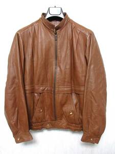 Создает Люси Лэмб Кожаная куртка Blouson Lamfer Brown Men's South 2524