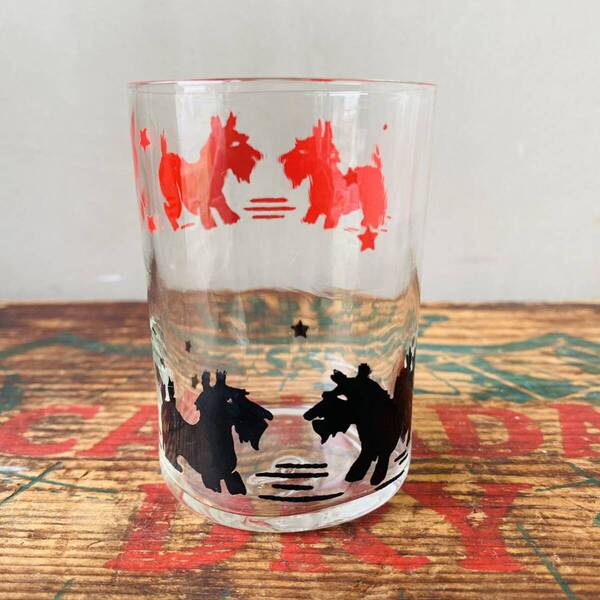 【vintage】Scottish terrier glass スコティッシュテリア ビンテージ グラス コップ