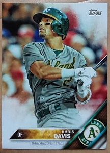 ★本塁打王 KHRIS DAVIS TOPPS 2016 #598 MLB メジャーリーグ クリス デイビス OAKLAND ATHLETICS オークランド アスレチックス