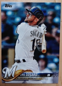 ★ERIC SOGARD TOPPS 2018 #666 MLB メジャーリーグ エリック ソガード BREWERS ブルワーズ TORONTO BLUE JAYS トロント ブルージェイズ