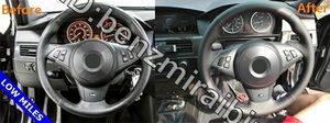 BMW E60 E63 E64 M5 2005 2007 2007 M6 2007 ブラック 車 ステアリング ホイール カバー インテリ アアクセサリー パンチング　ＤＩＹ　