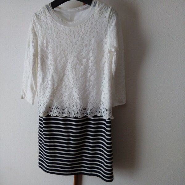 美品 index レース レディース ワンピース 白