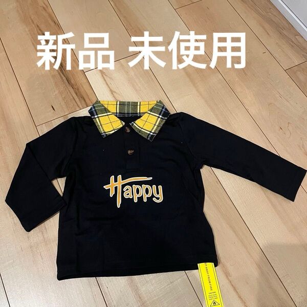 新品 未使用 男の子 ベビー 文字グラフィック コントラストカラー 12-18M(80-86CM) ポロシャツ 男の子