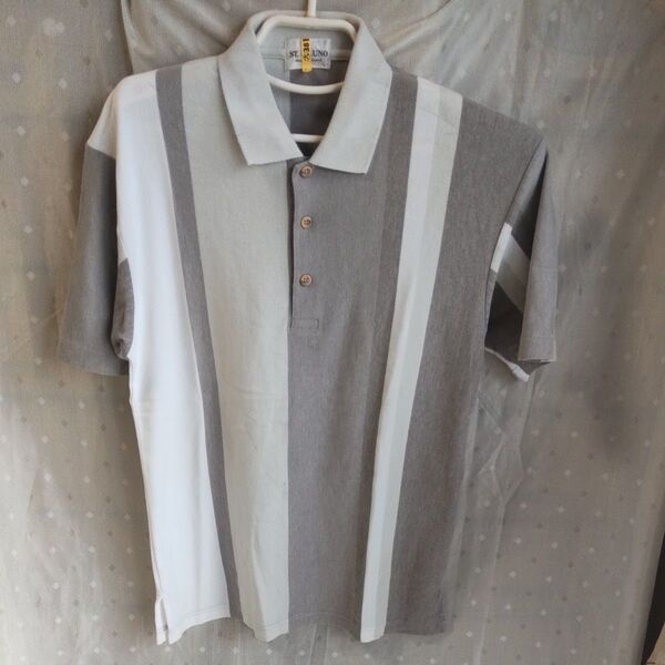 ST.BRUNOポロシャツ肩幅49cm胸囲50cm着丈71cmポリエステル60%.綿40%