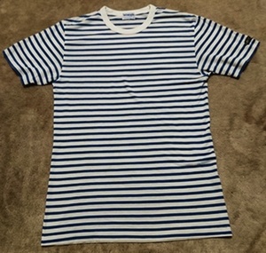 Lサイズ Wrangler ラングラー 半袖 Tシャツ ボーダー 白×青