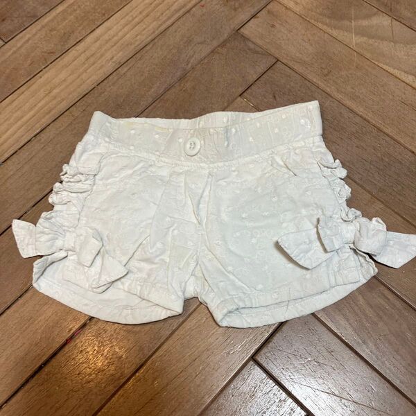 ショートパンツ 白 ショーパン 子供服 キッズ 女の子 ウエストゴム