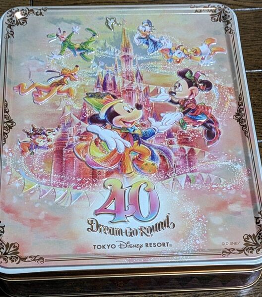 新品同様 ディズニーランド40周年記念 クッキー缶 (缶のみ) ドリームゴーランド