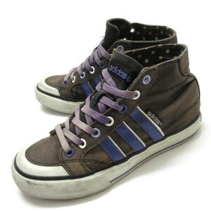 【23cm】アディダス/ADIDAS CLEMENTE STR MIDキャンバススニーカー■黒■LADIES