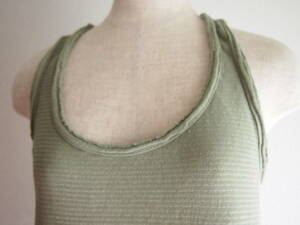 U129[ new goods unused 15,800 jpy ] USA departure CP SHADESsi-pi-sheiz border tank top cut ... none. design khaki a- scalar 