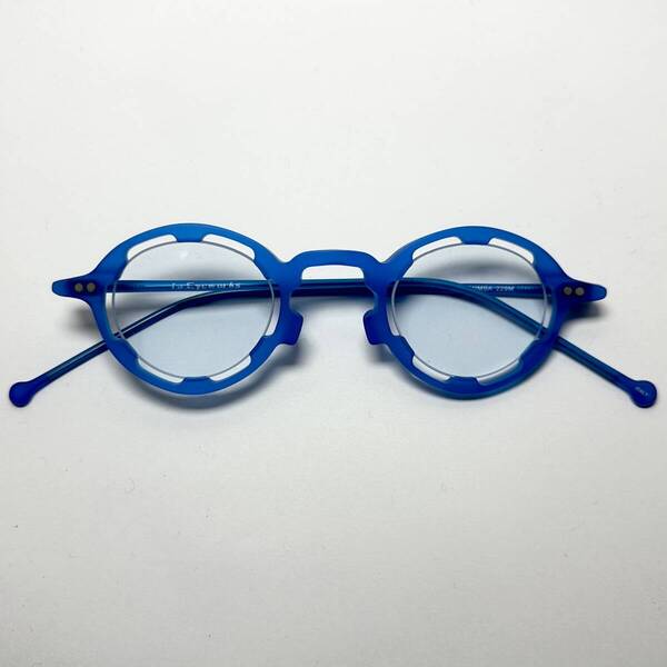 ビンテージ・未使用】1990年代 l.a. Eyeworks イタリア製メガネ 米国ブランド 青 円形メガネ / ヴィンテージ
